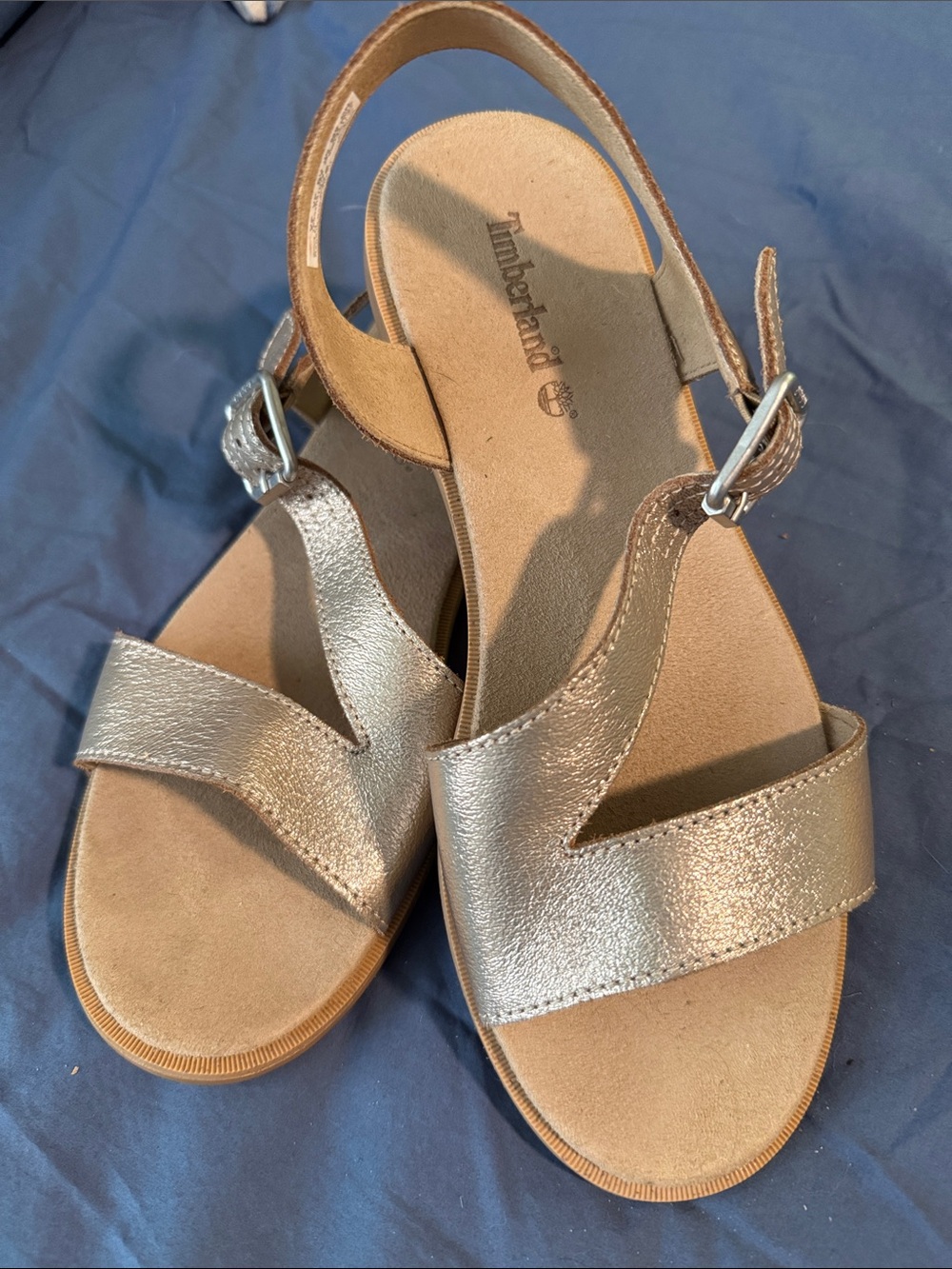Timberland Women's Gold Metallic Slingback Sandals